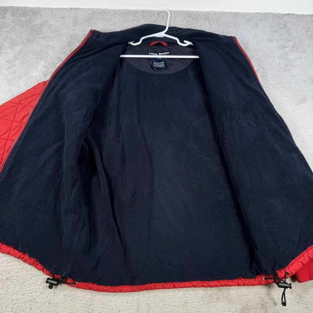 Polo Sport Ralph Lauren Jacket Mens Small Red Quilted Fleece Full Zip Puffer